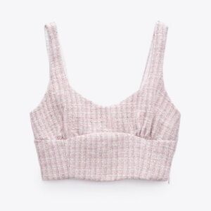 NWT ZARA Tweed Textured Crop Top